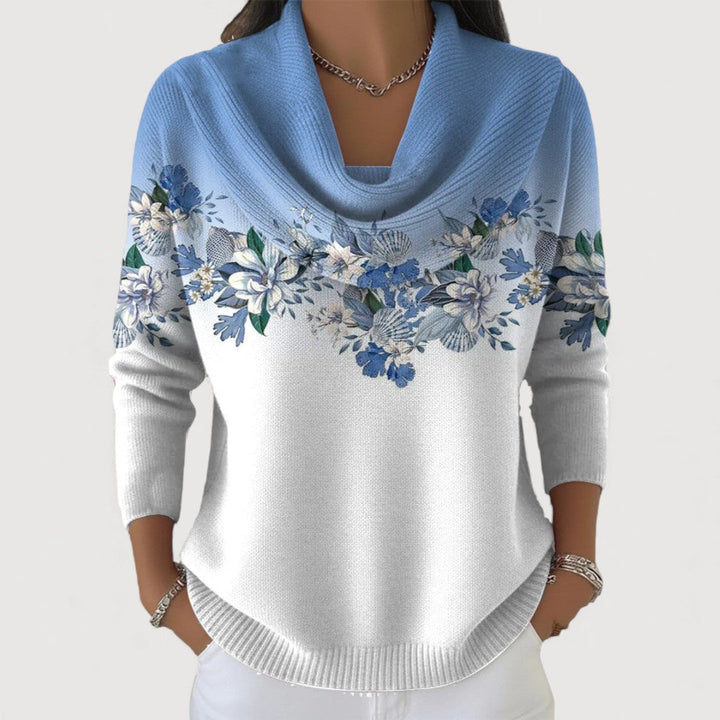 Johanna | Rollkragenpullover mit Blumenmuster
