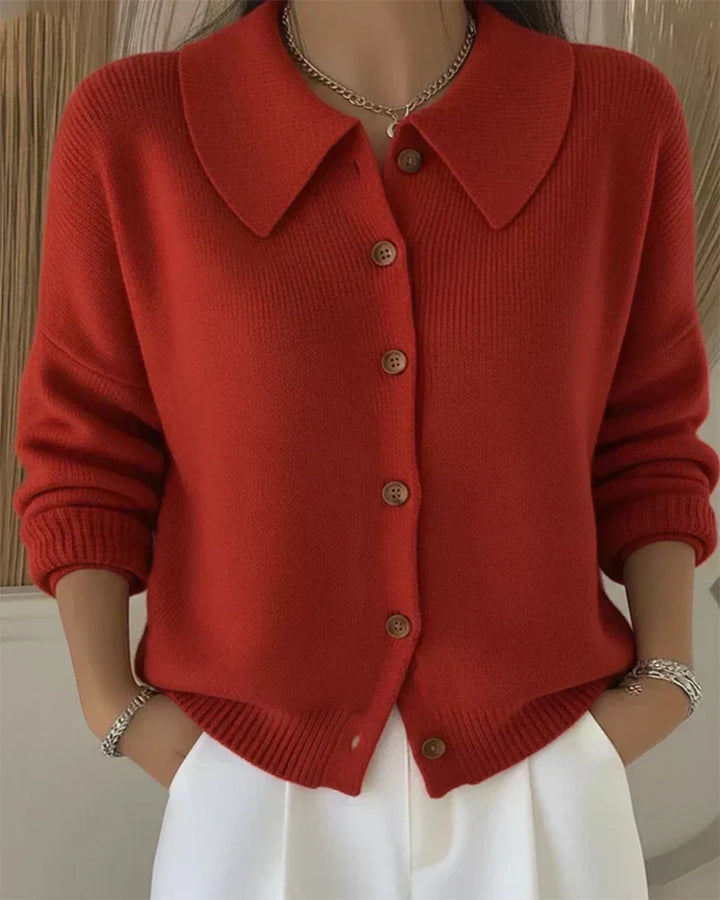Hannelore | Strickjacke mit Kragen und Knopfleiste