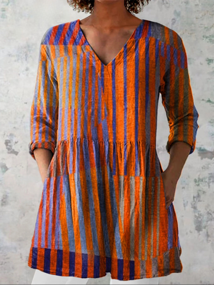 Elowen | Lange Bluse mit ausdrucksstarkem Muster