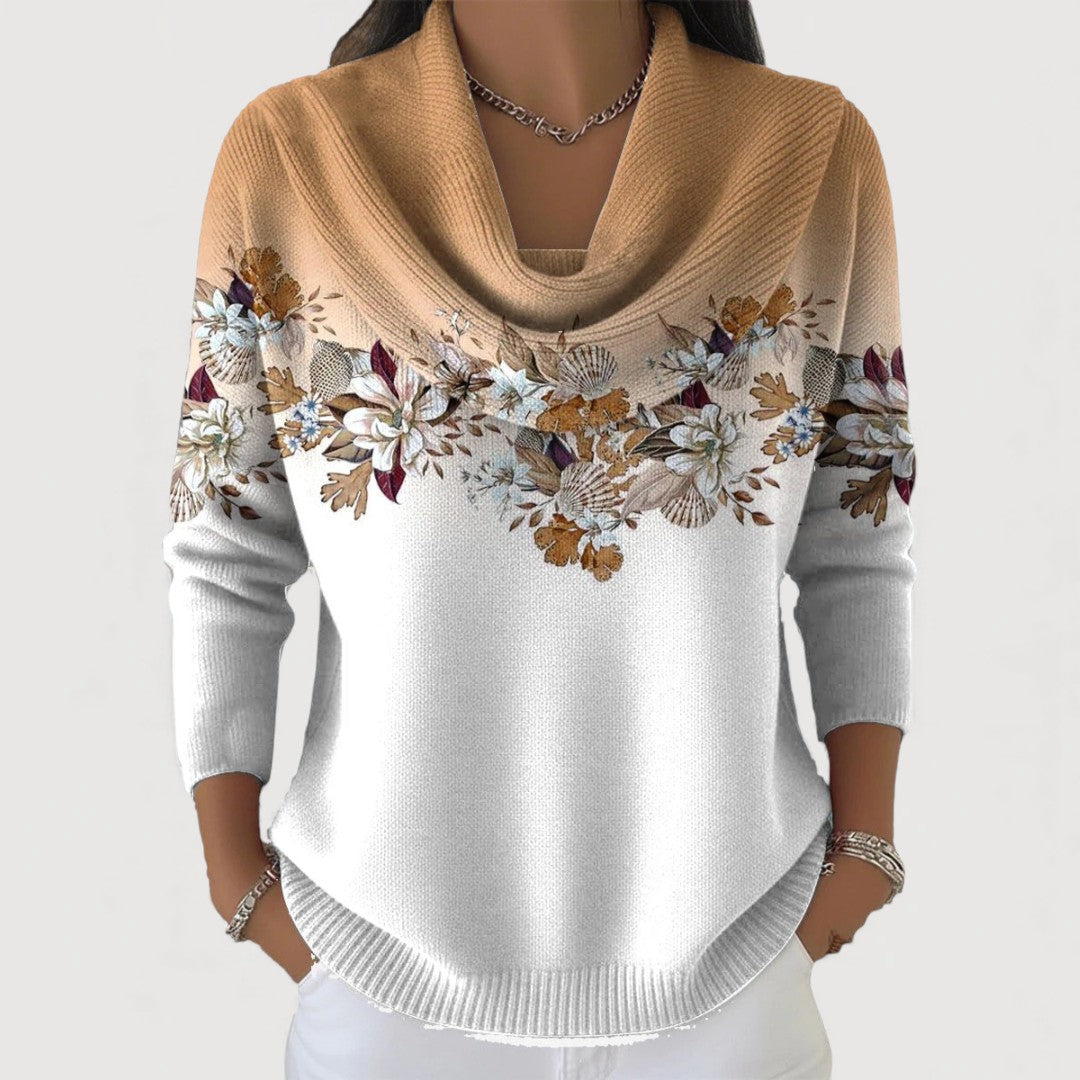 Johanna | Rollkragenpullover mit Blumenmuster
