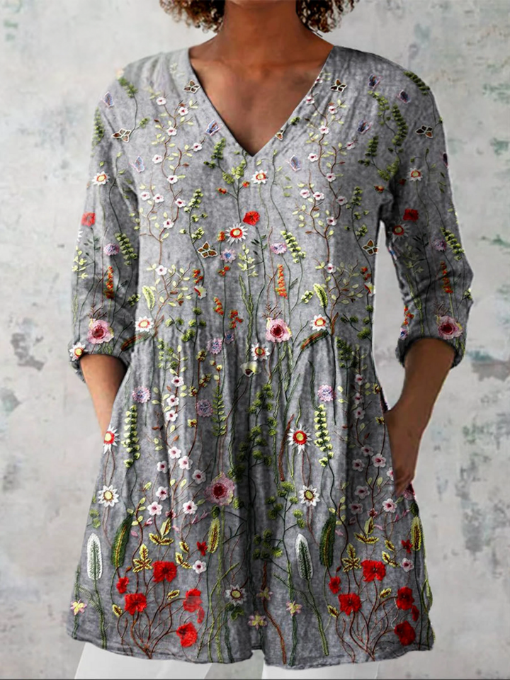 Sloane | Lange Bluse mit ausdrucksstarkem Muster