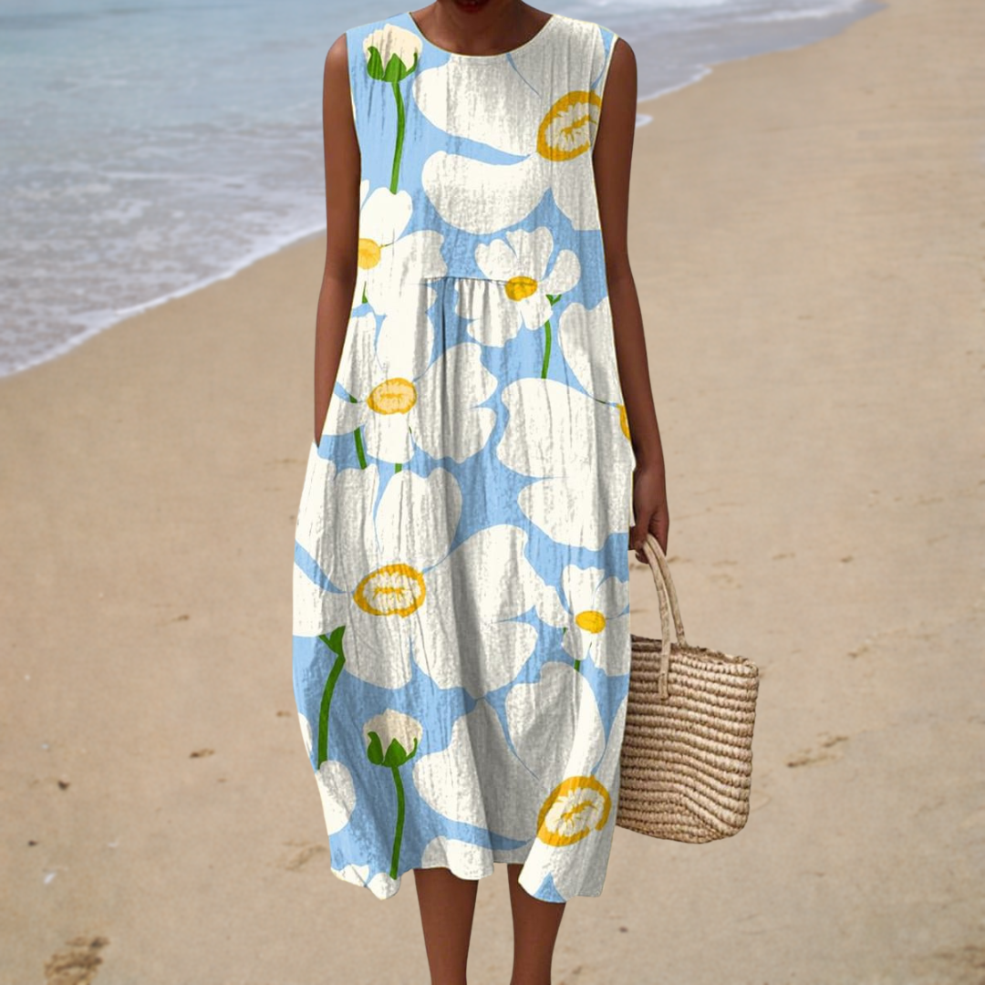 Bequemes ärmelloses Sommerkleid
