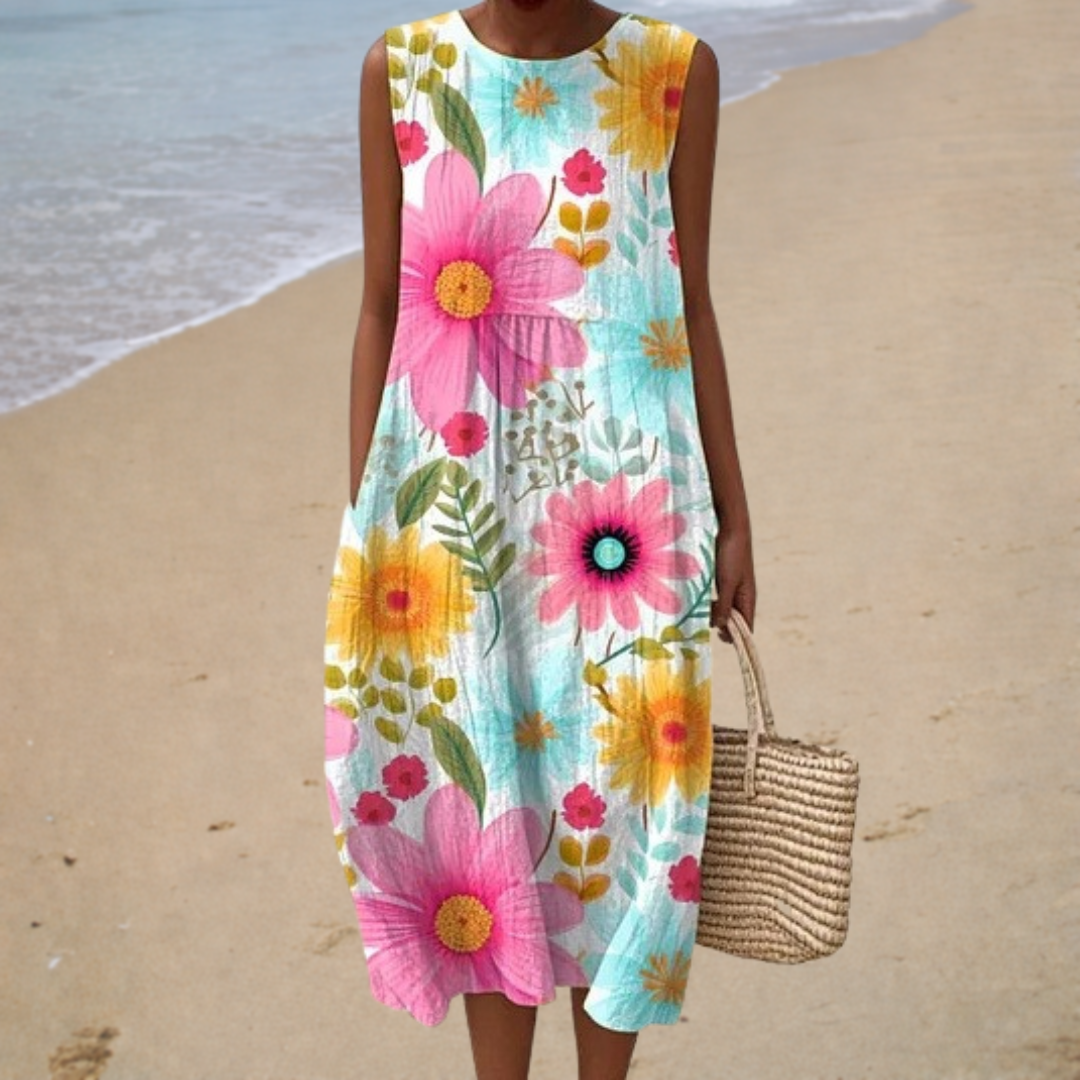 Bequemes ärmelloses Sommerkleid