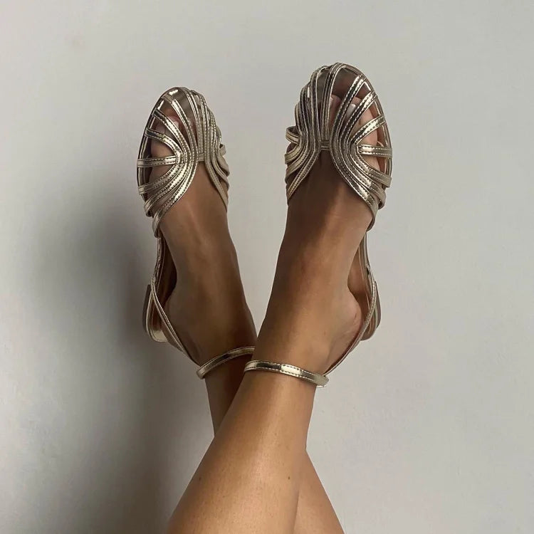 Vittoria™ | Goldene Bijou Sandalen