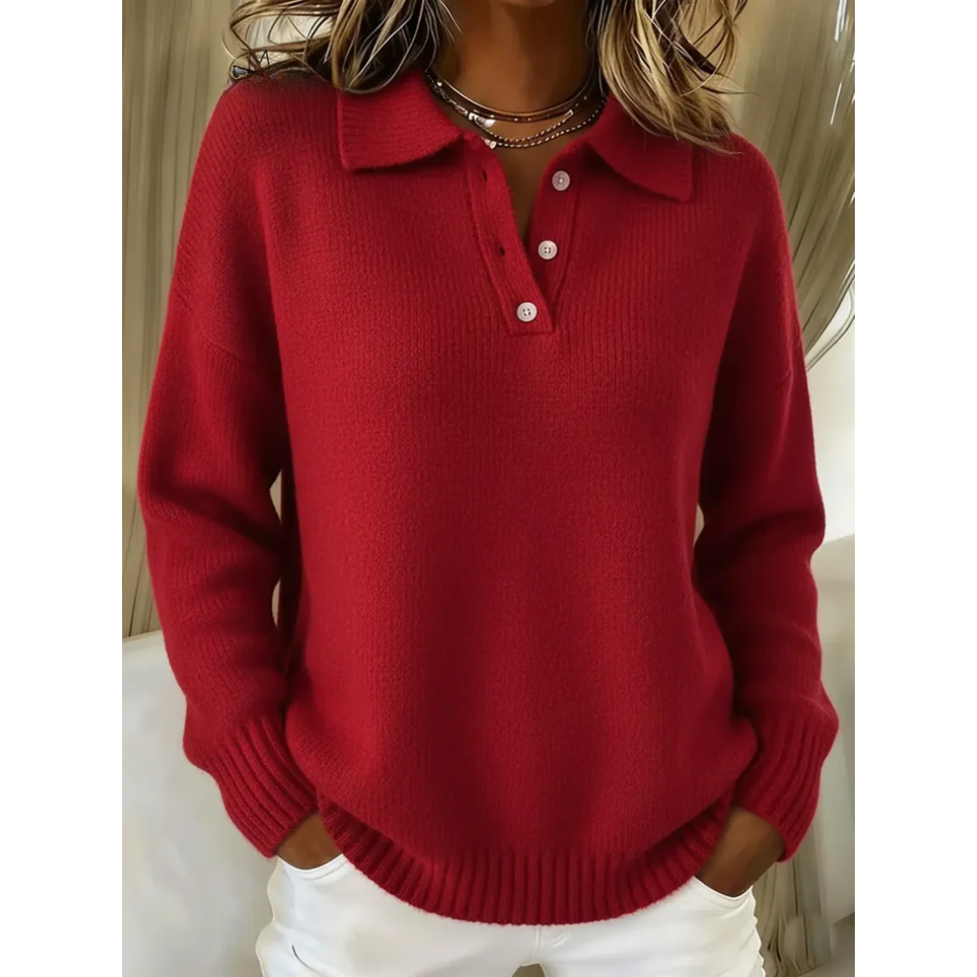 Helga | Weicher Pullover mit Polokragen