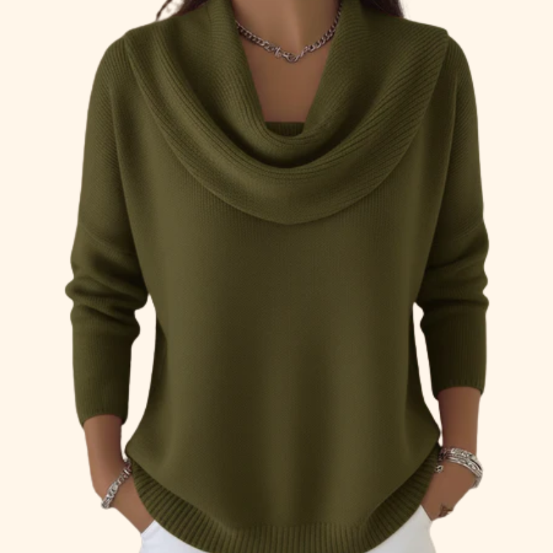 Anneliese | Pullover mit Wasserfallkragen