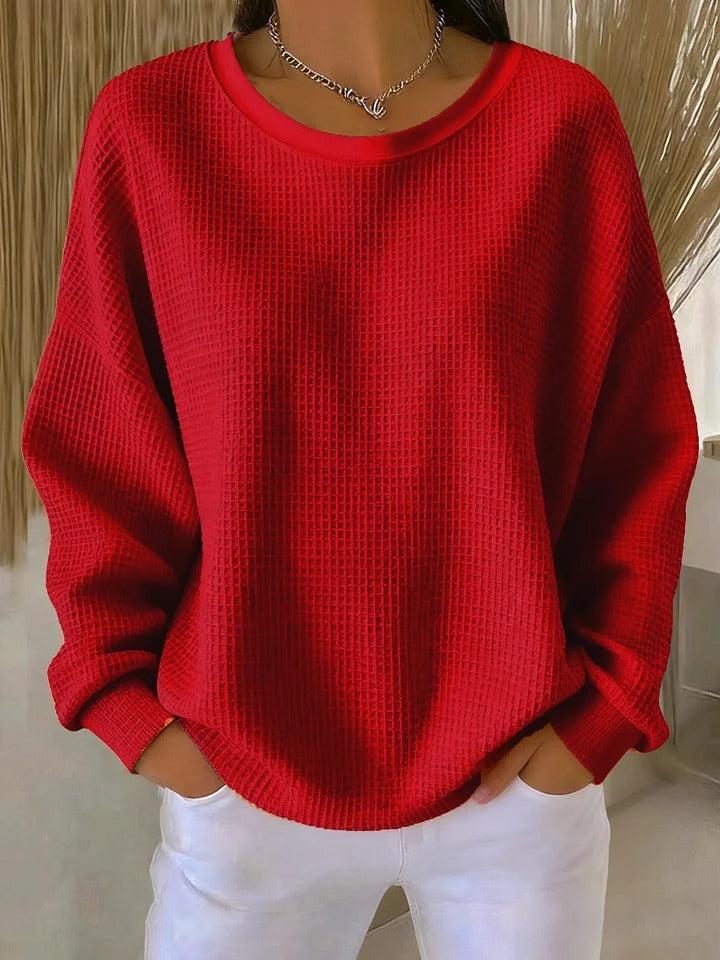 Bärbel | Klassischer Pullover mit Waffelstruktur