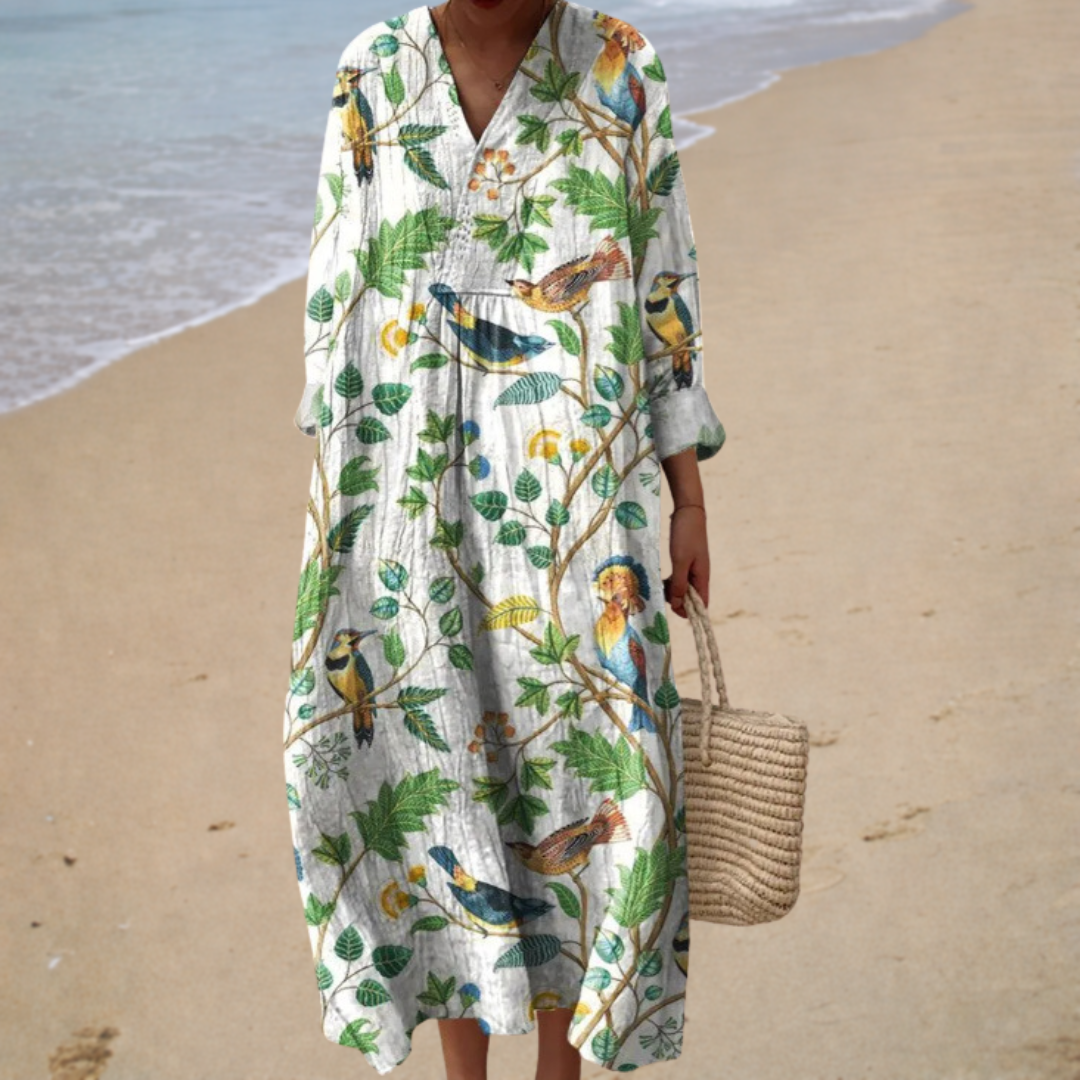 Figurschmeichelndes Sommerkleid mit Print