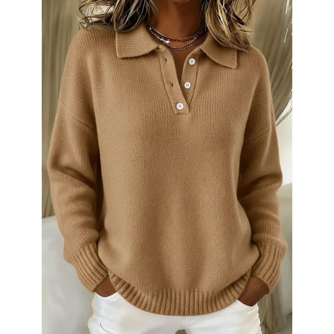 Helga | Weicher Pullover mit Polokragen
