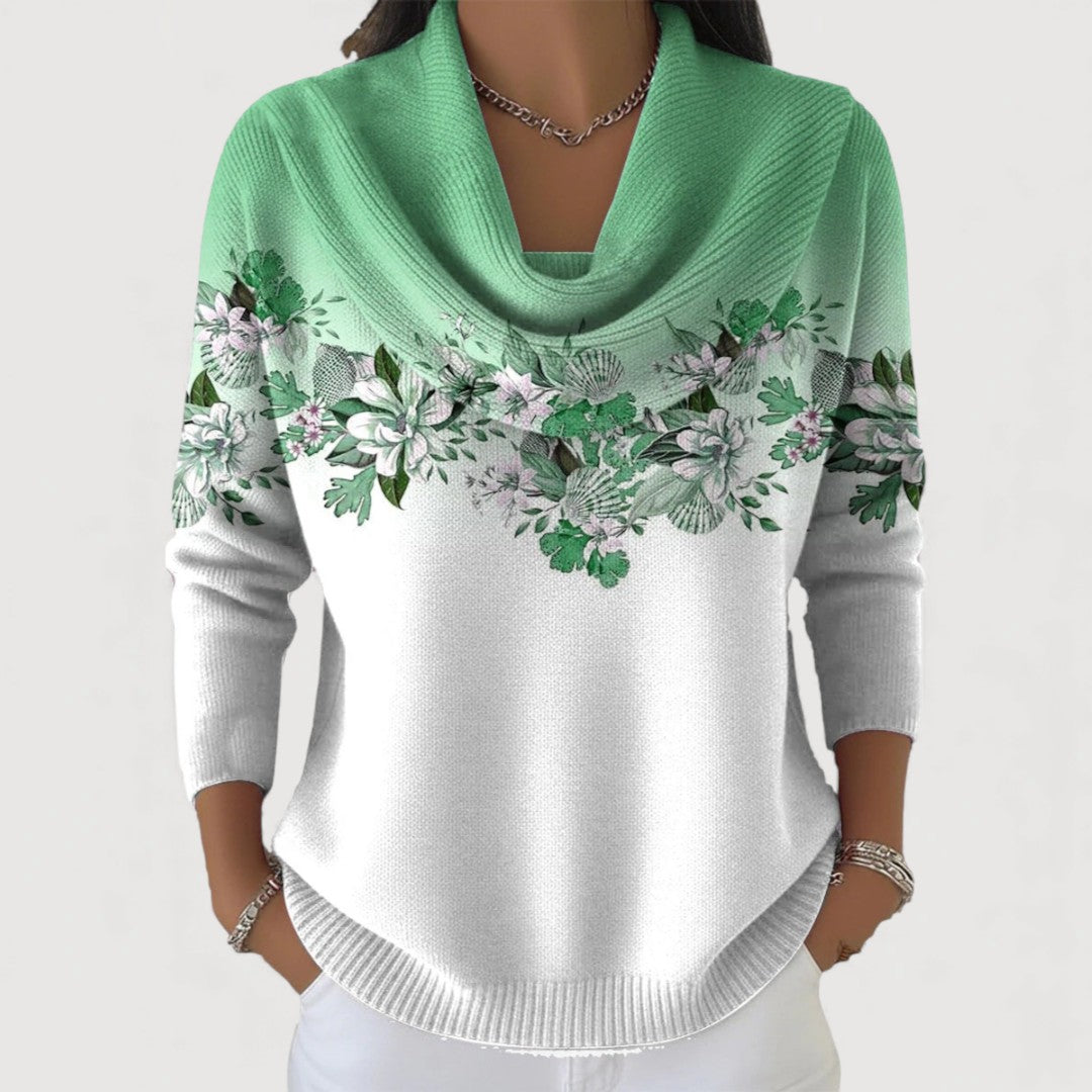 Johanna | Rollkragenpullover mit Blumenmuster