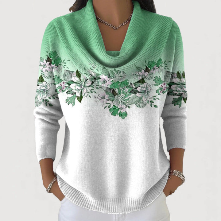 Johanna | Rollkragenpullover mit Blumenmuster
