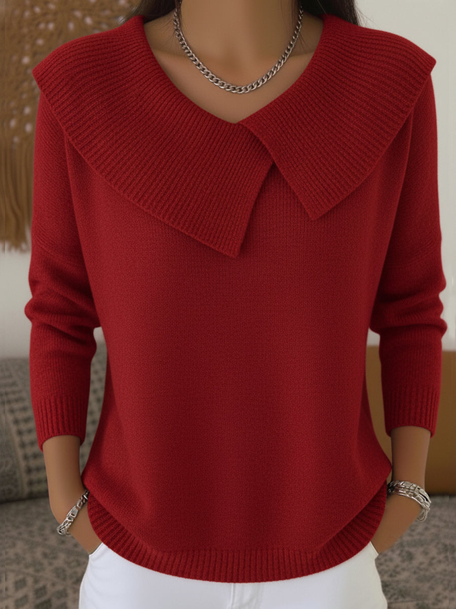Ingrid | Kuscheliger Pullover mit Umschlagkragen