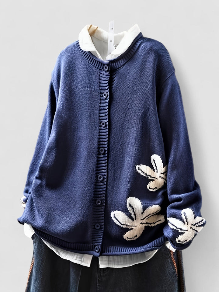 Safira – Strickjacke mit Blumenmuster