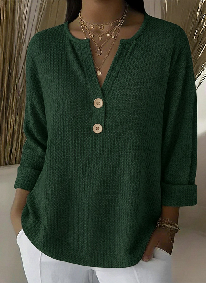Marlies | Henley-Shirt mit Waffelstruktur