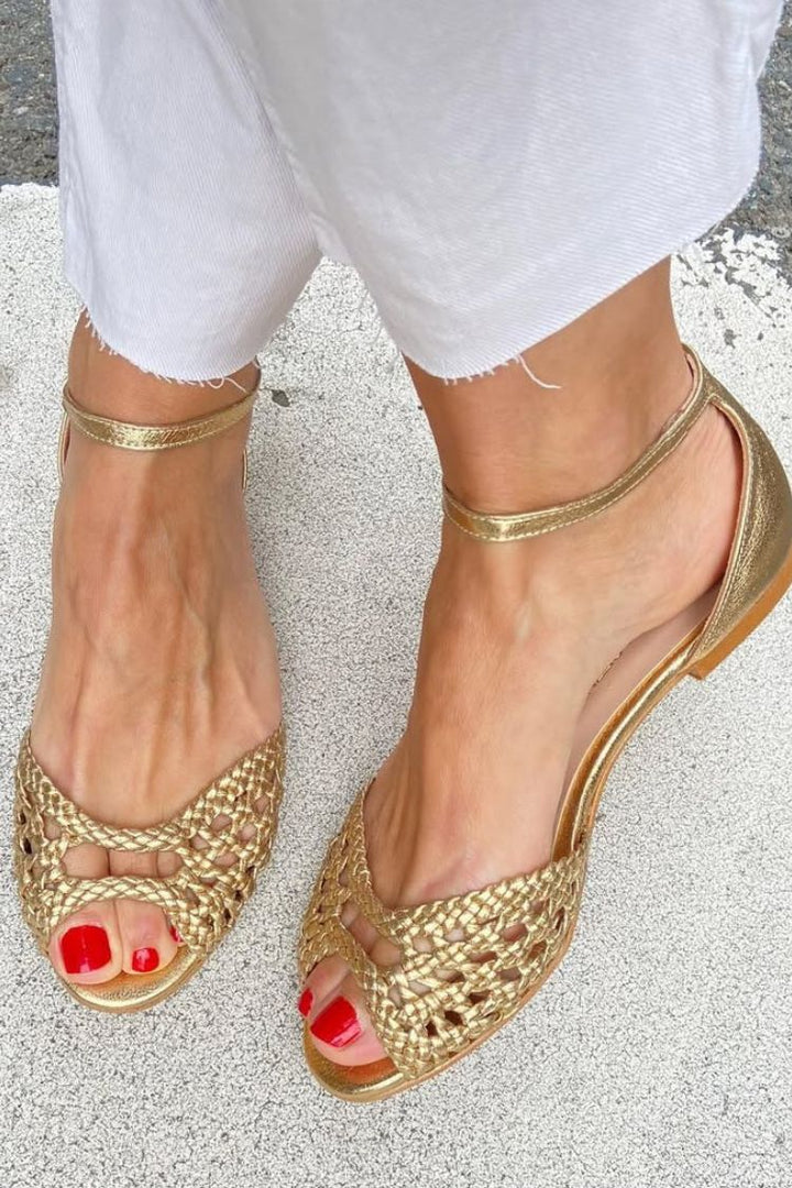 Isadora™ | Geflochtene Sandalen in Gold