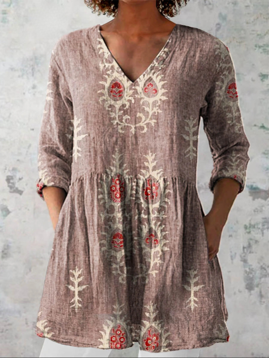Blair | Lange Bluse mit ausdrucksstarkem Muster