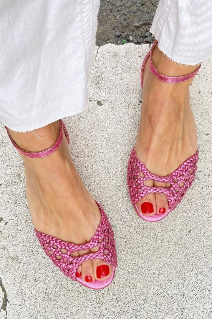 Isadora™ | Geflochtene Sandalen in Gold
