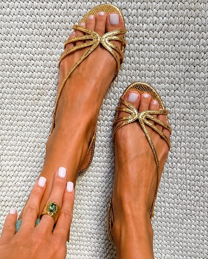 Camille™ | Goldene Sandalen, Eleganz für den Sommer