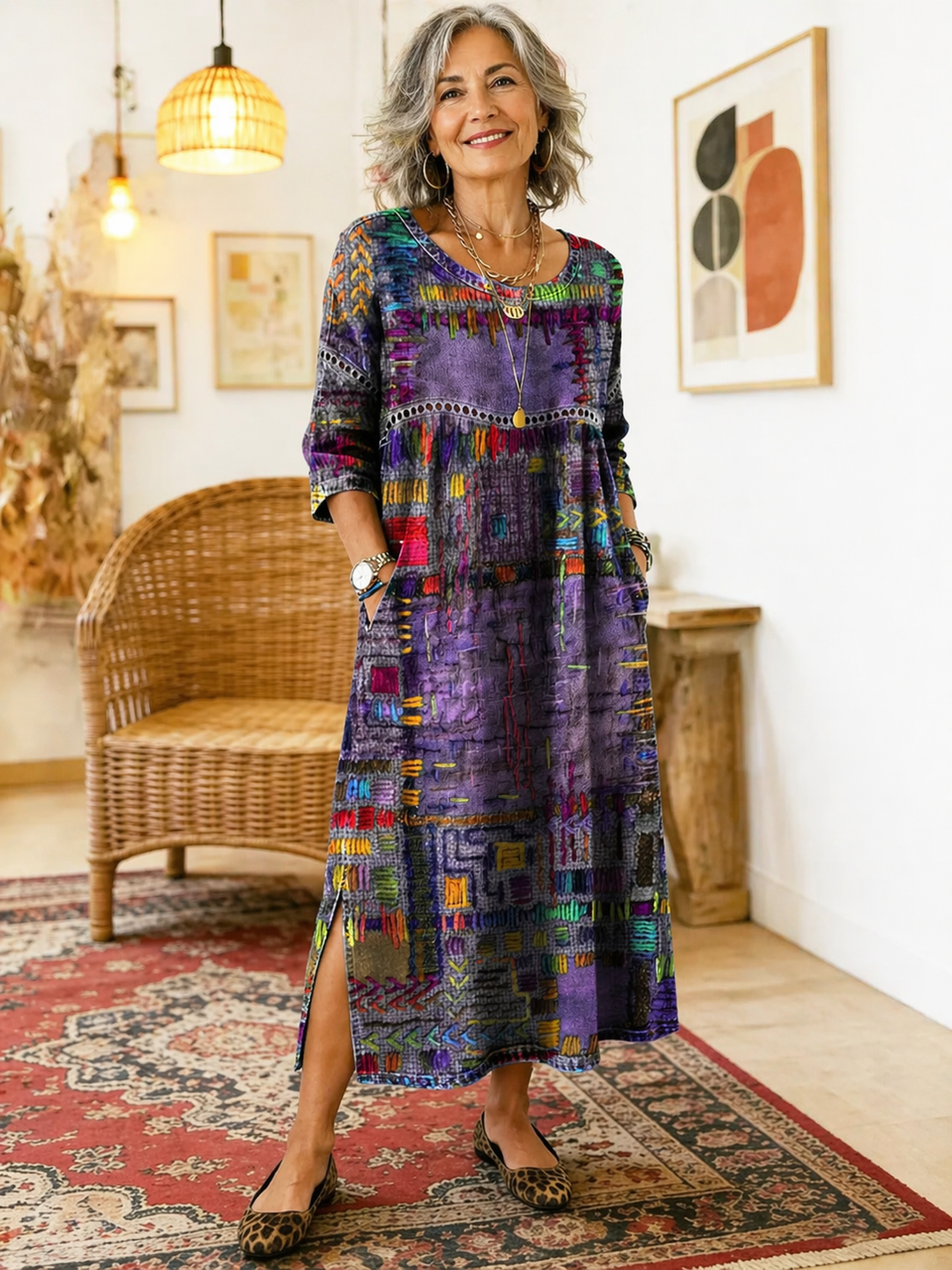 Eliana | Bedrucktes Midi-Kleid