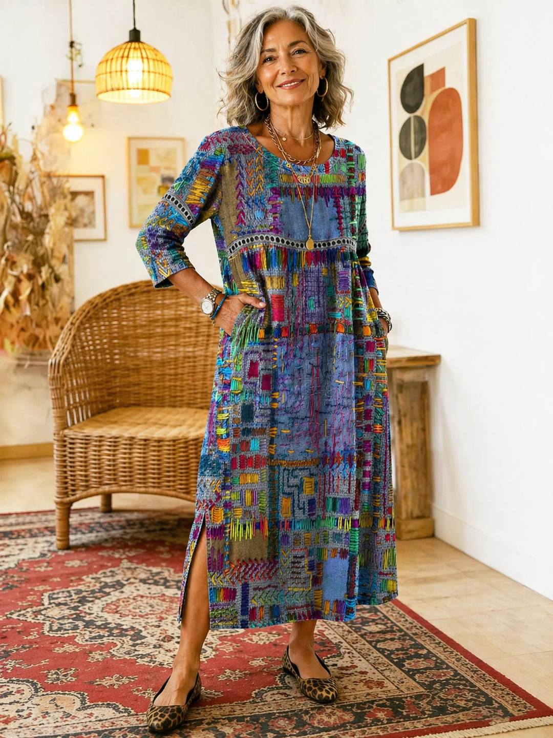 Eliana | Bedrucktes Midi-Kleid