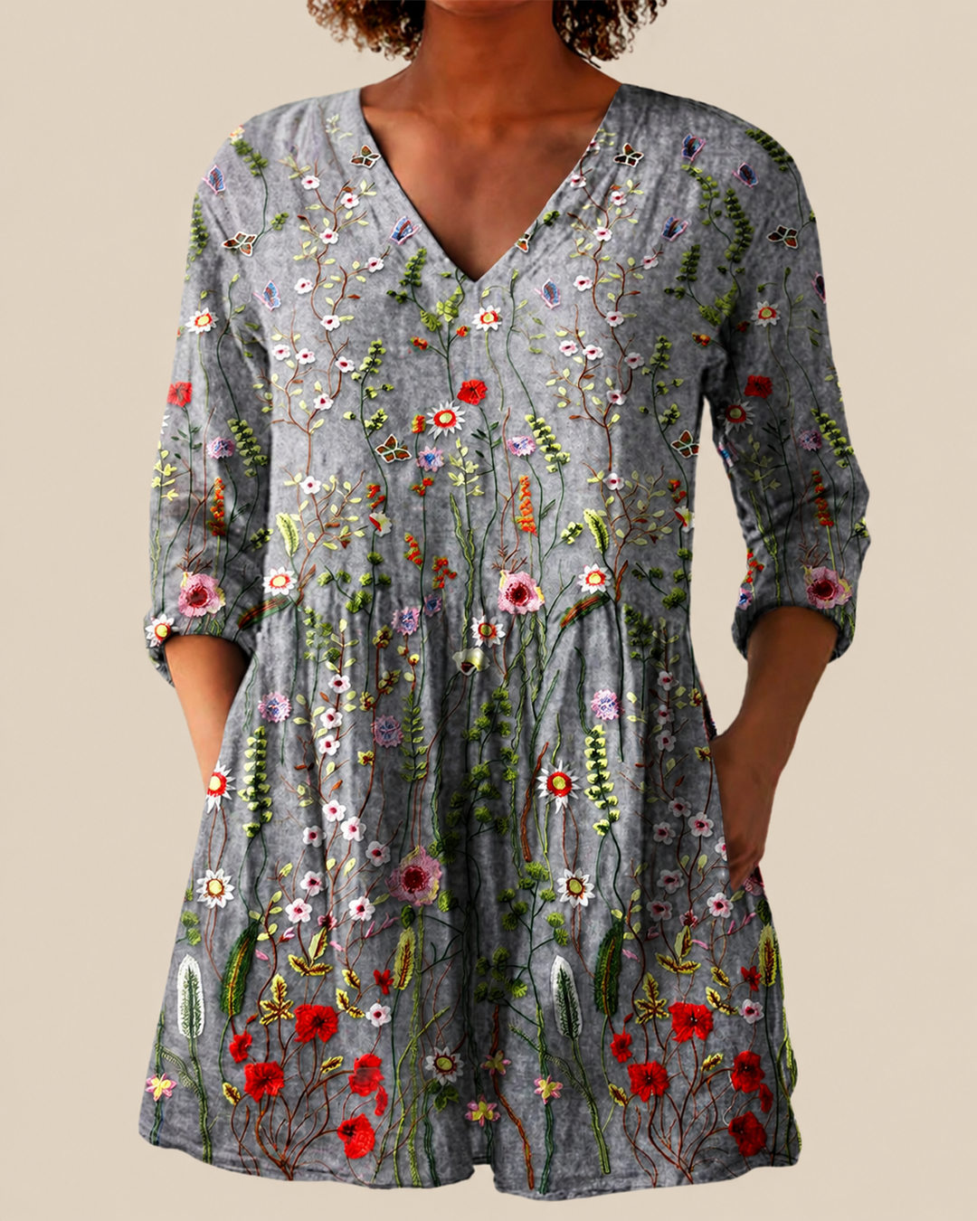 Sloane | Lange Bluse mit ausdrucksstarkem Muster