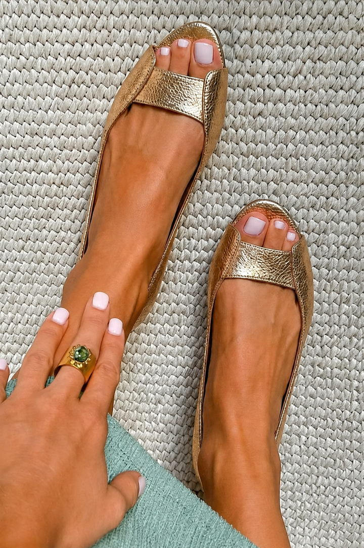 Adelina™ | Goldene Komfort Chic Sandalen