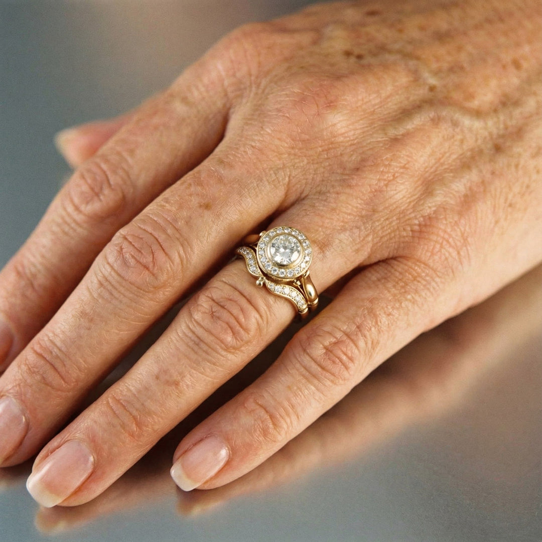 Maren | Vintage-Ring-Set aus Gold und Zirkonia