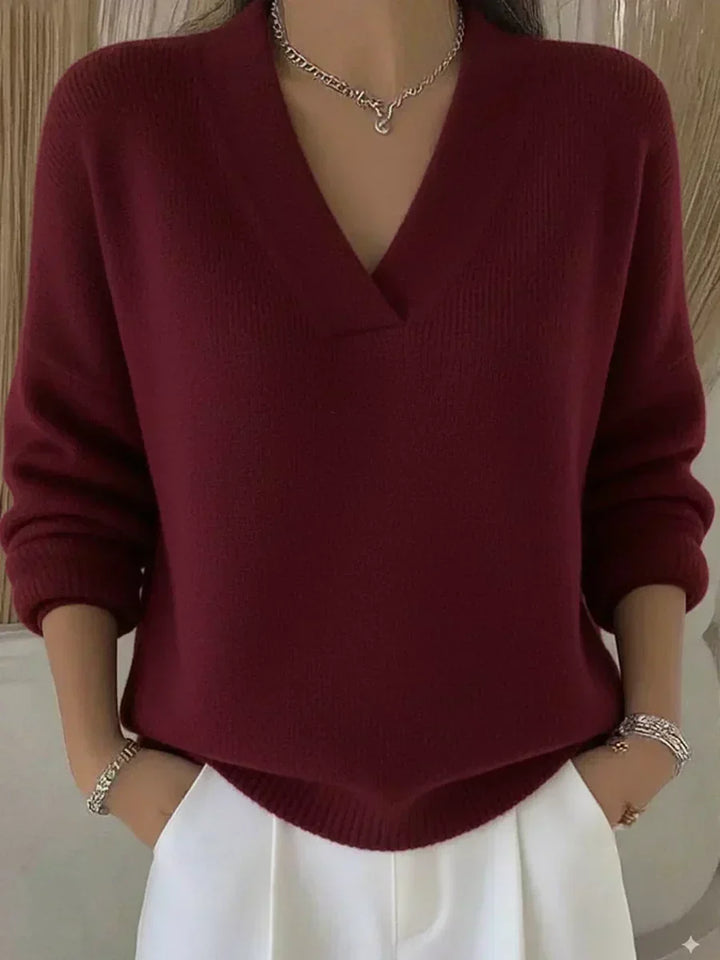 Erika | Lockerer Pullover mit V-Ausschnitt