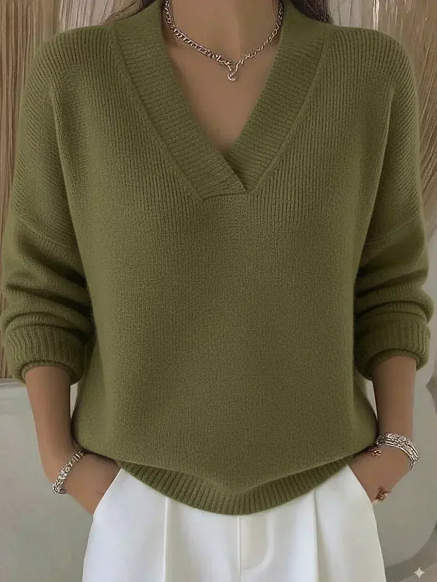 Erika | Lockerer Pullover mit V-Ausschnitt