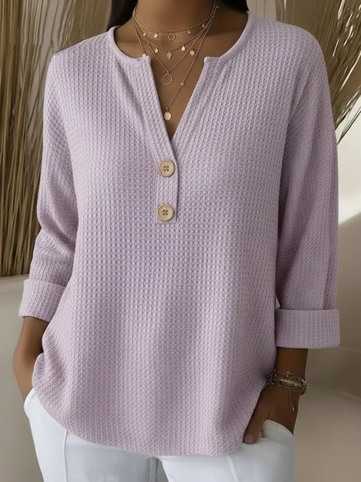 Marlies | Henley-Shirt mit Waffelstruktur