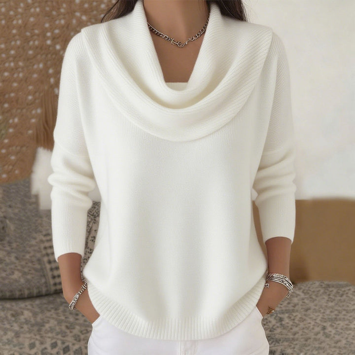 Anneliese | Pullover mit Wasserfallkragen