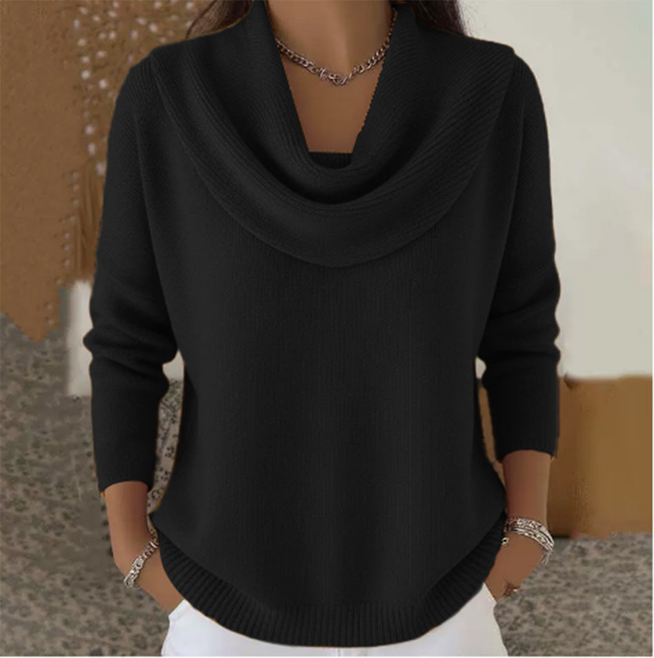 Anneliese | Pullover mit Wasserfallkragen