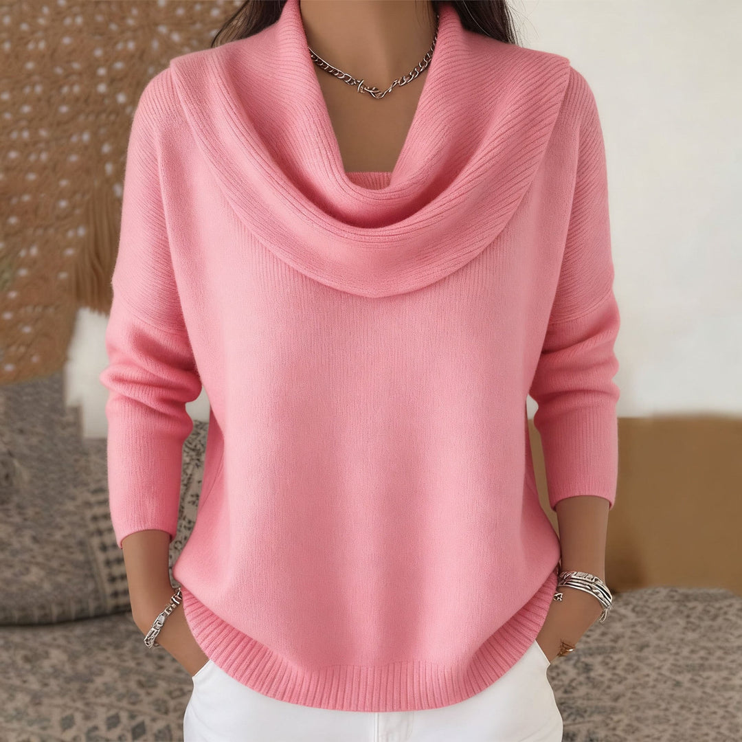 Anneliese | Pullover mit Wasserfallkragen
