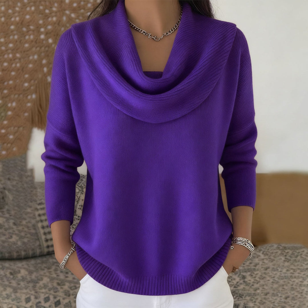Anneliese | Pullover mit Wasserfallkragen