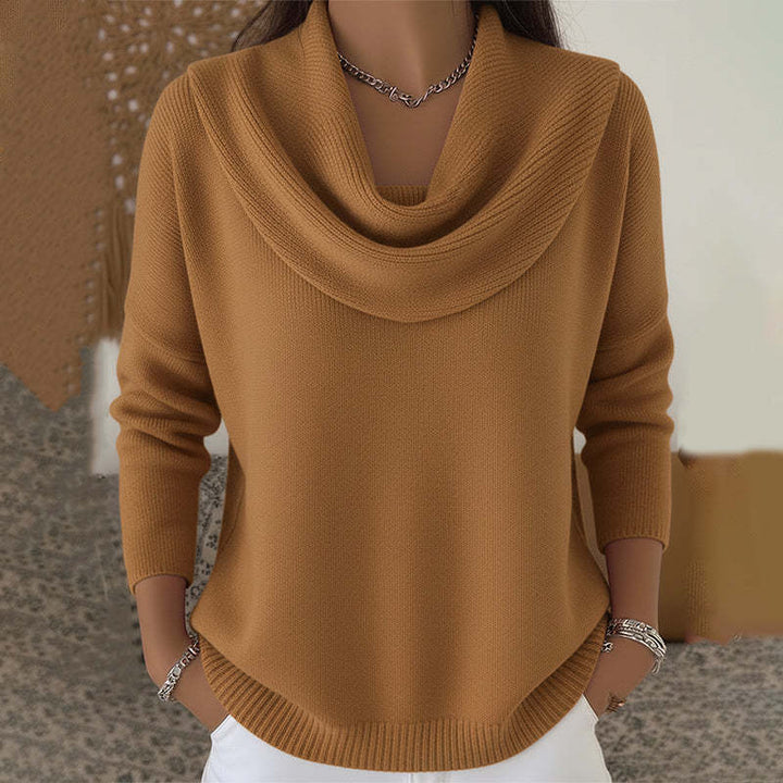 Anneliese | Pullover mit Wasserfallkragen