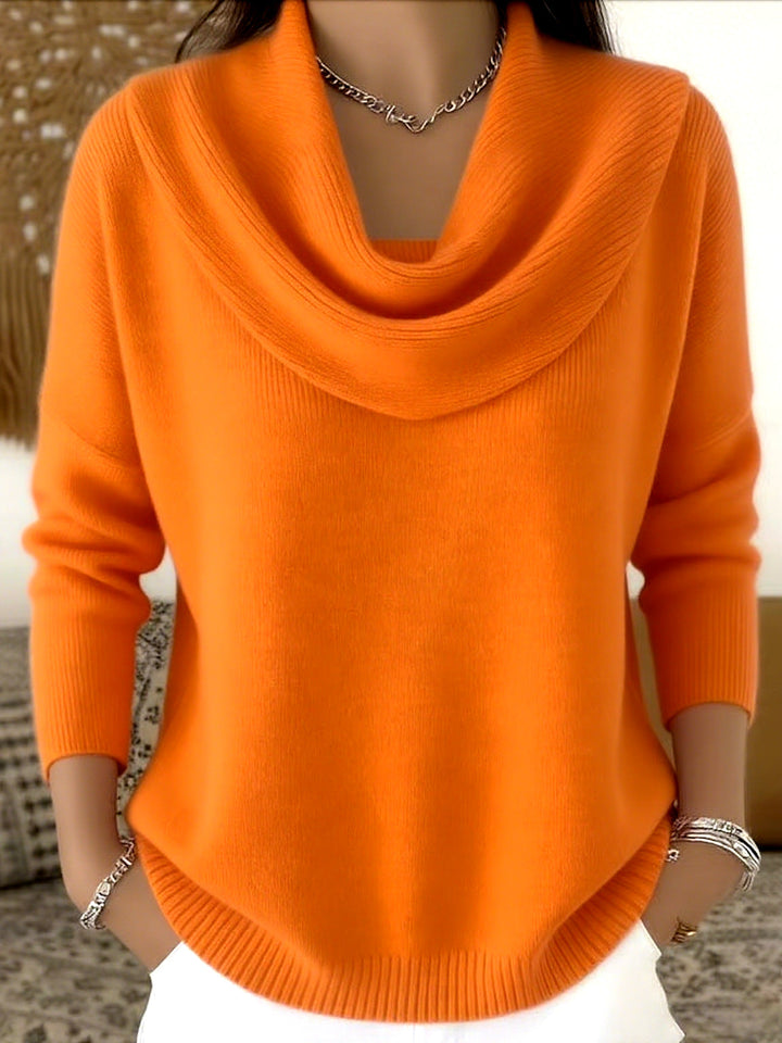 Anneliese | Pullover mit Wasserfallkragen