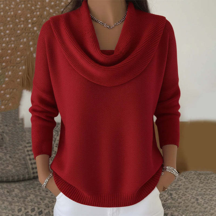 Anneliese | Pullover mit Wasserfallkragen
