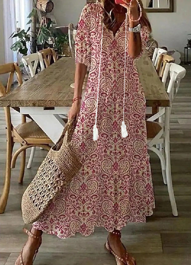 Amalia | Boho Vintage Sommer Maxikleid