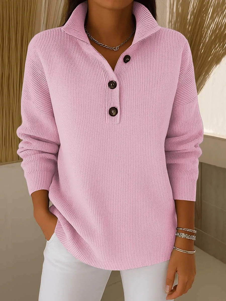Irmgard | Pullover mit Polokragen und V-Ausschnitt