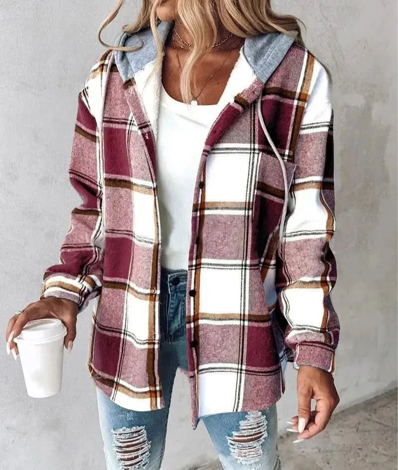 HIGHLAND PLAID HOODIE-MANTEL