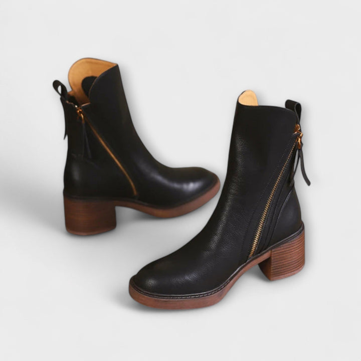 Lilli | Lederstiefel mit mittelhohem Absatz