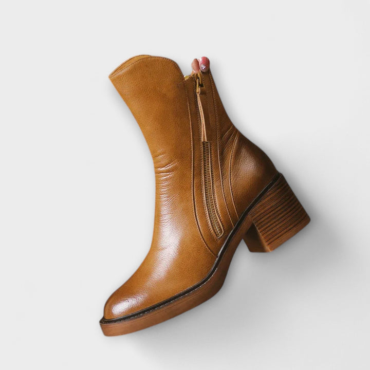 Lilli | Lederstiefel mit mittelhohem Absatz