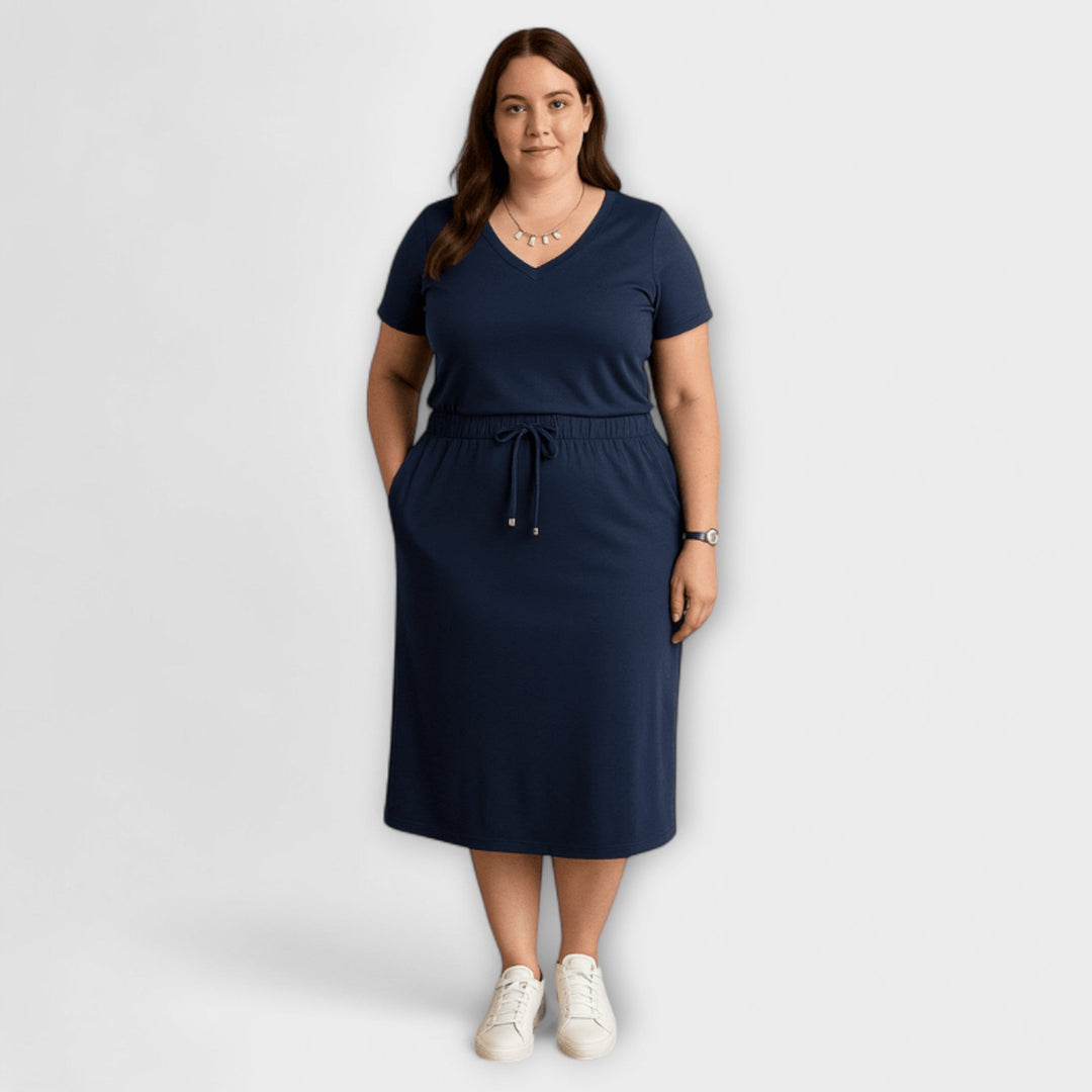 Viktoria | Elegantes V-Ausschnitt Top mit Rock