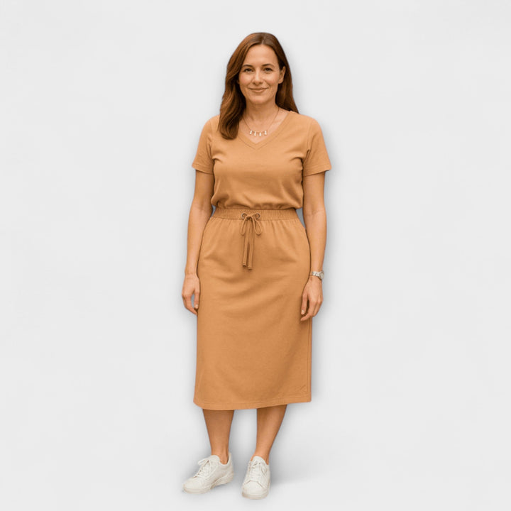 Viktoria | Elegantes V-Ausschnitt Top mit Rock