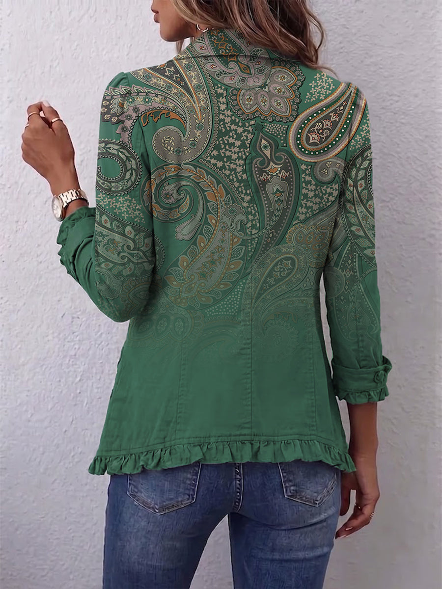 Hannah | Bohemian-Jacke mit Paisleymuster und Rüschen