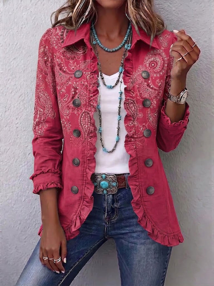 Elisa | Vintage-Jacke mit Paisleymuster und Rüschen
