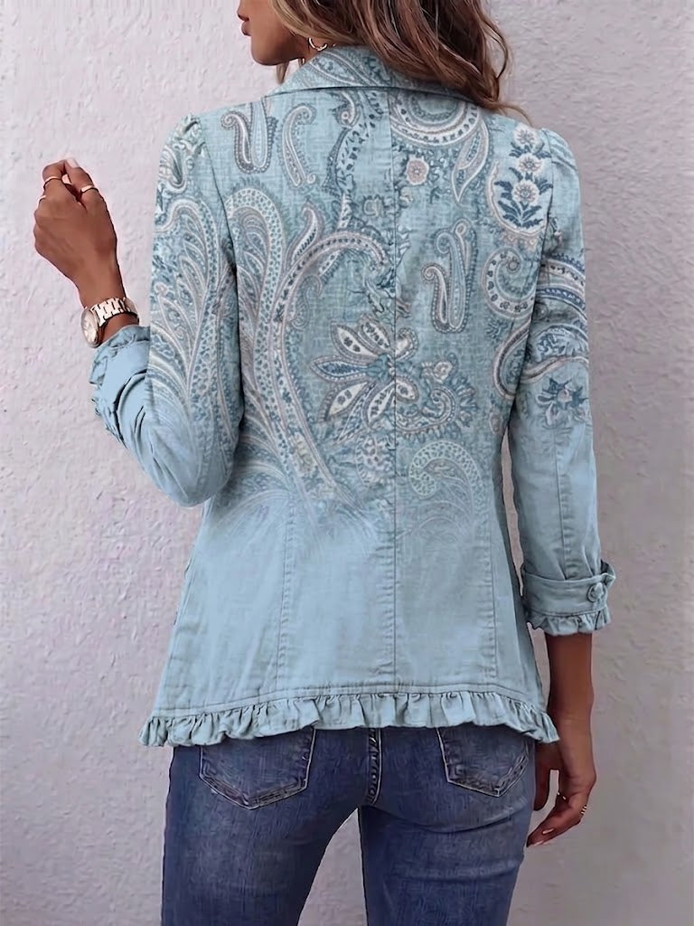 Helene | Vintage-Jacke mit Paisleymuster und Rüschen