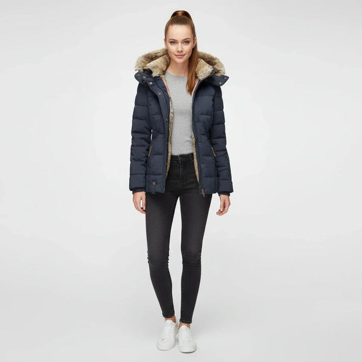 Damen Kapuzen Steppjacke