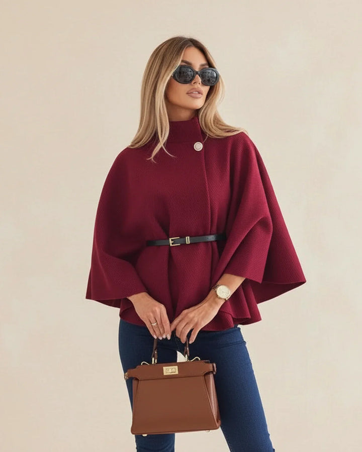 Damen Gürtel-Cape-Jacke